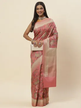 Digital Floral Printed Tussar Saree