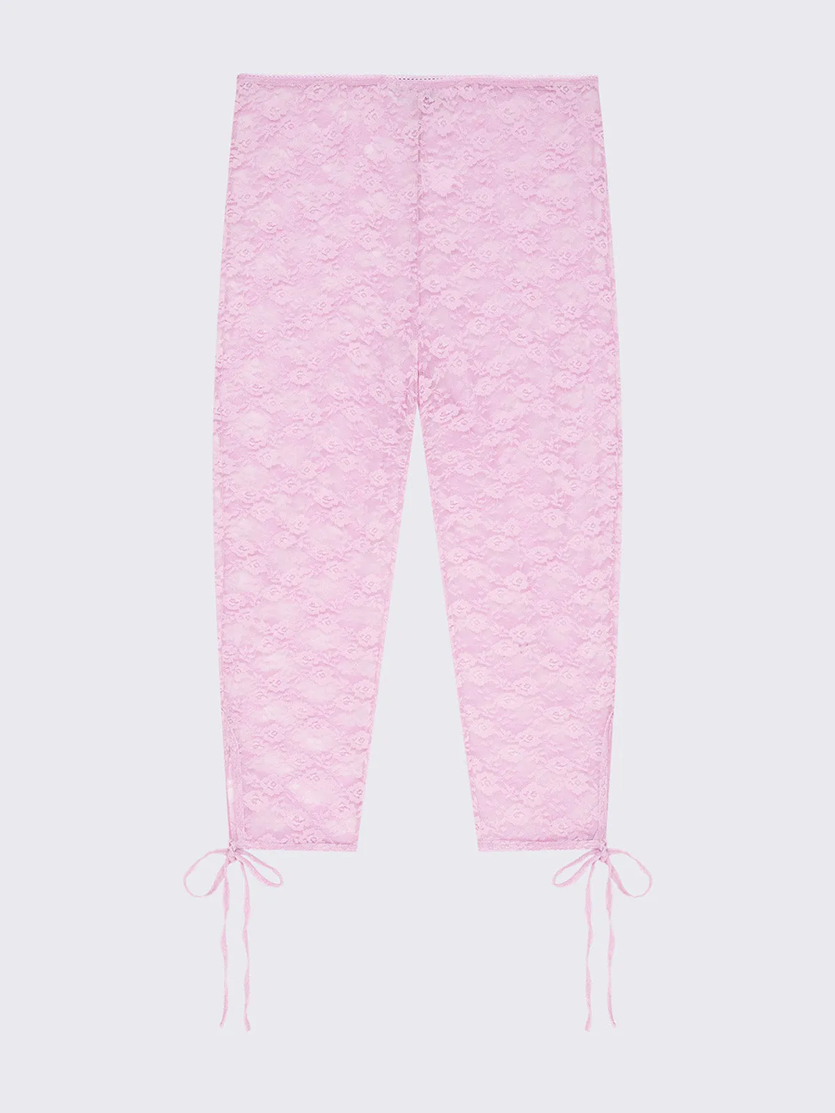 Elara Pink Lace Capri Leggings