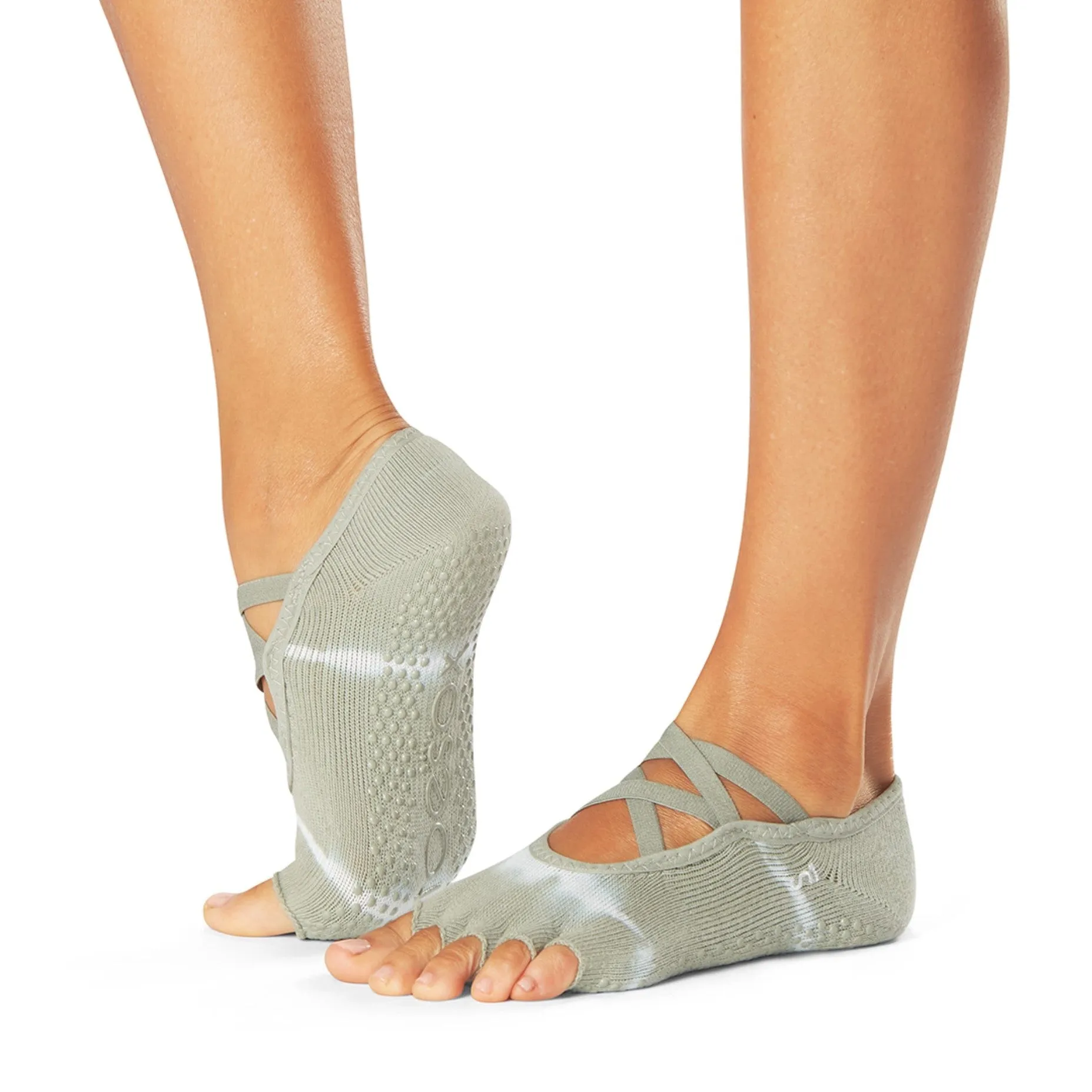 Elle Half Toe - Dyed-Stripe Grip Socks (Barre / Pilates)