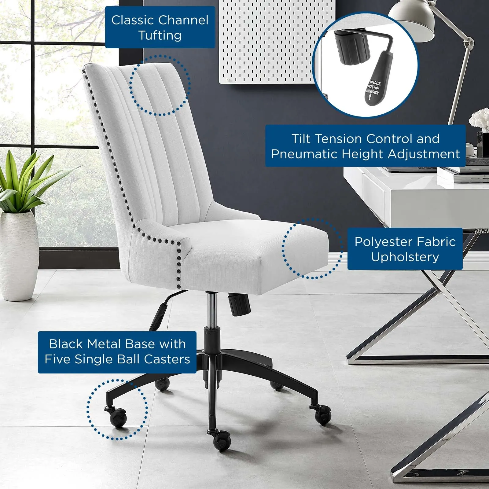 Empower Channel Tufted Fabric Office Chair