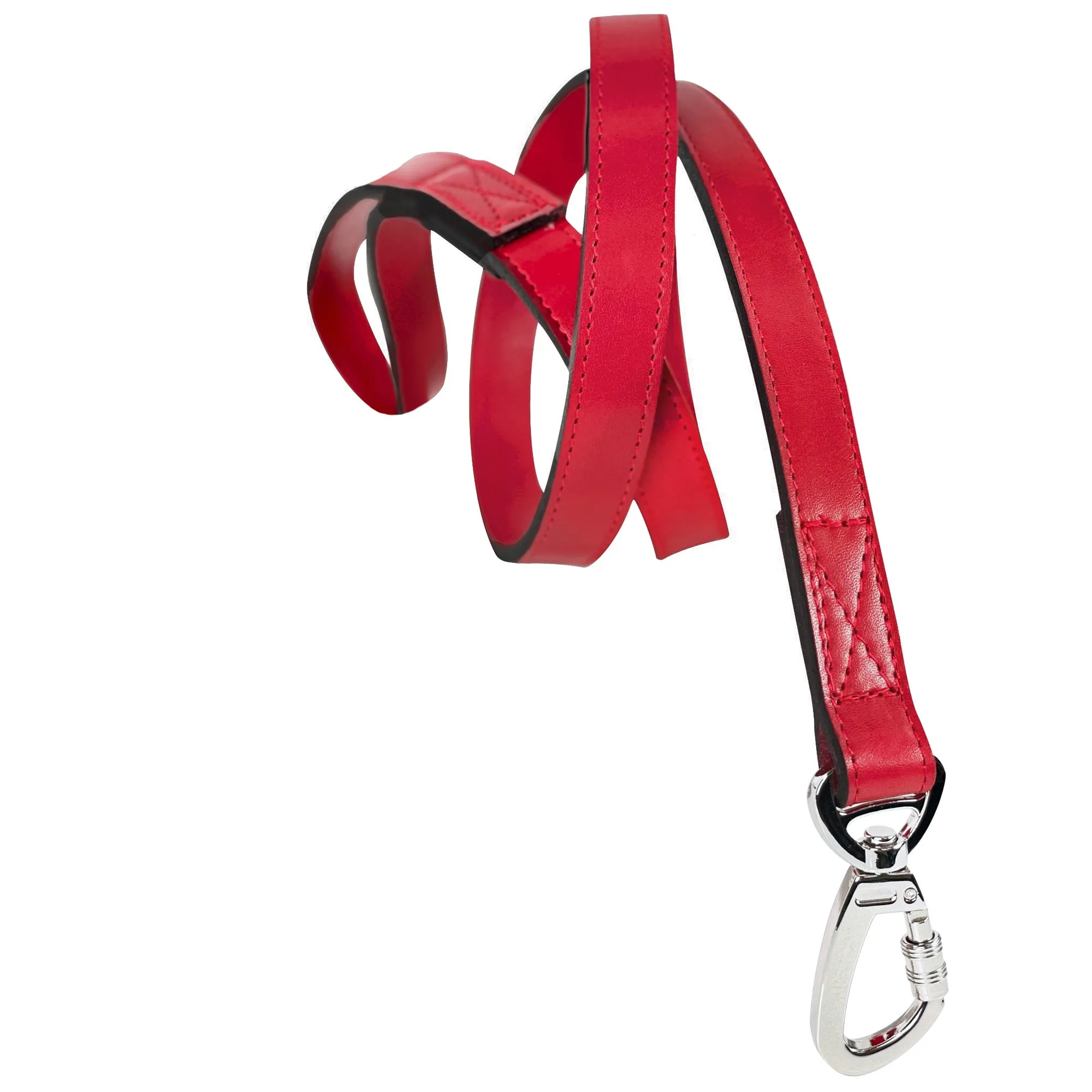 Estate Dog Leash in Ferrari Red & Nickel