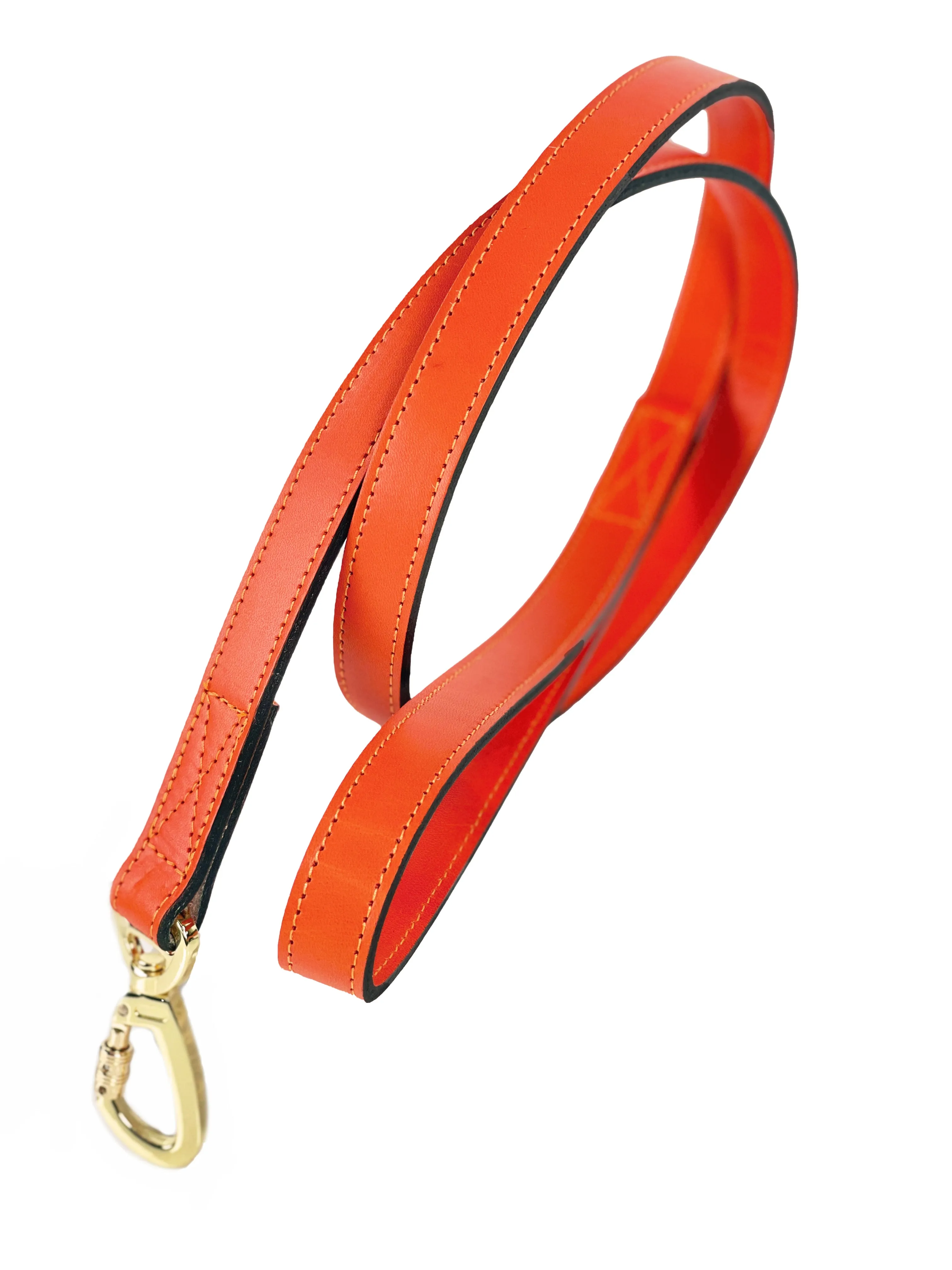 Estate Dog Leash in Tangerine & Gold