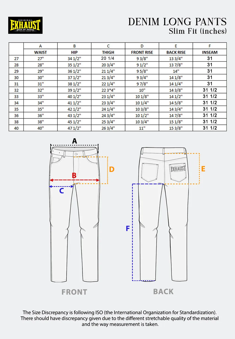 EXHAUST CLASSIC JEANS LONG PANTS [303 SLIM FIT] 1703