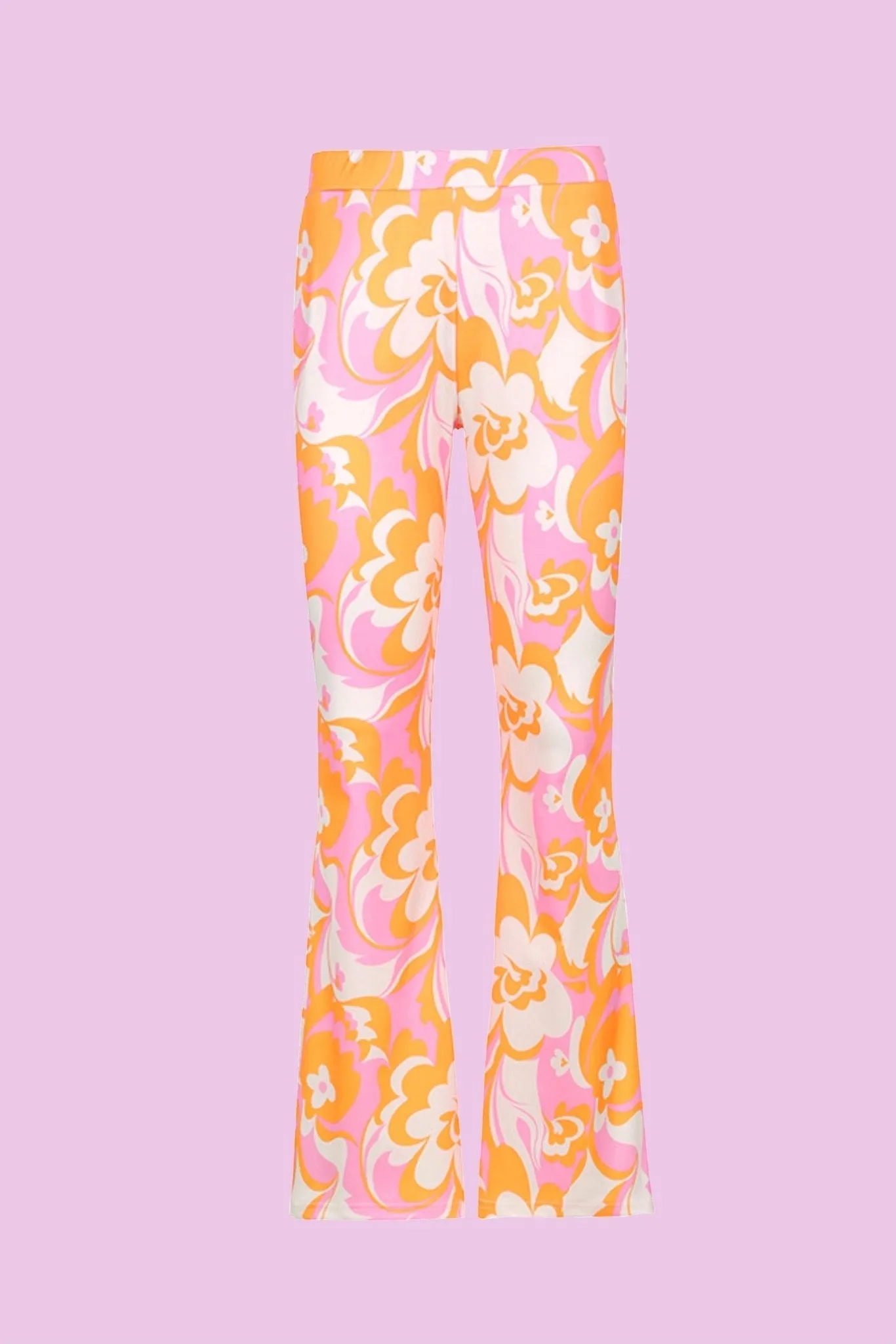 Floral pattern flare trouser