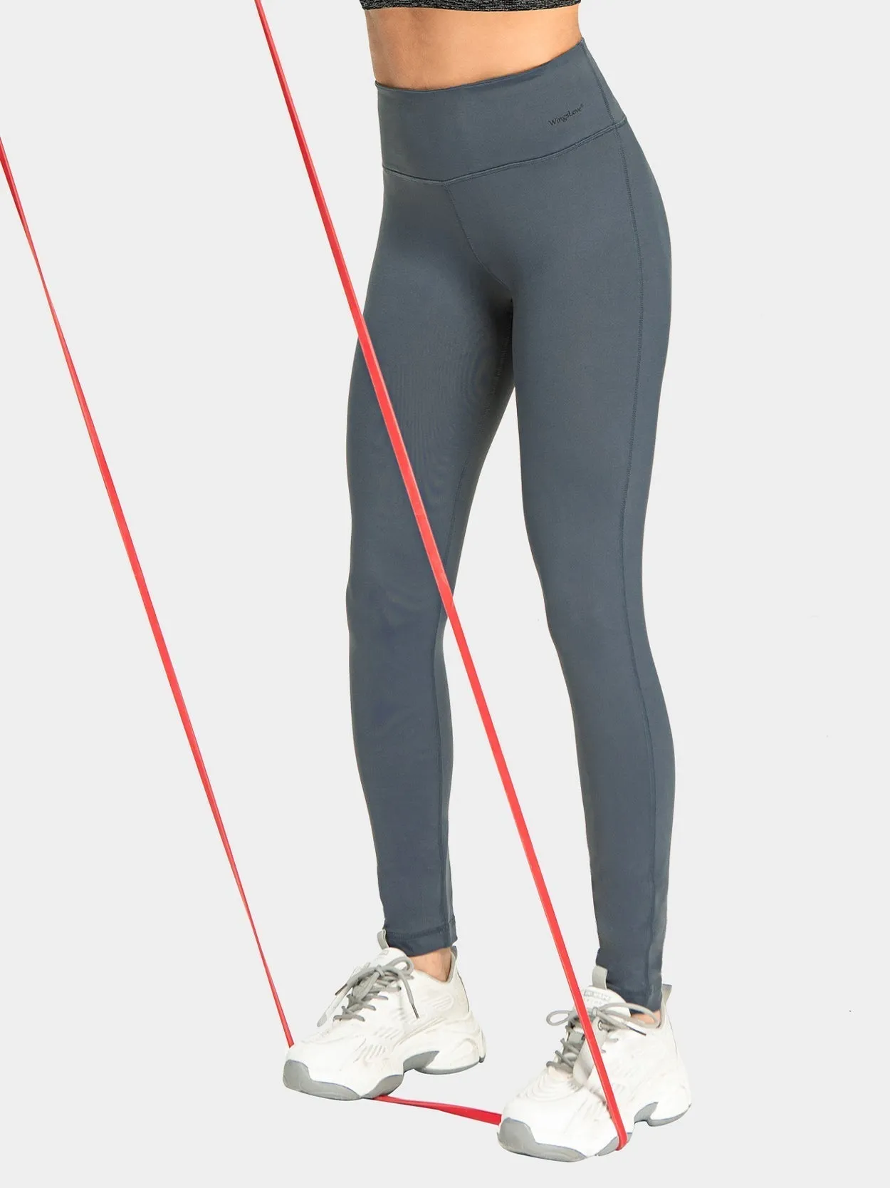 Full Length Yoga Pants Sports Leggings Grey