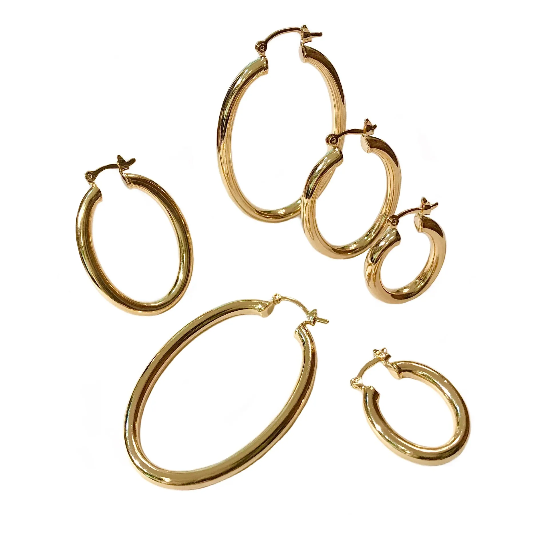 Gold Filled Oval Tube Hoops