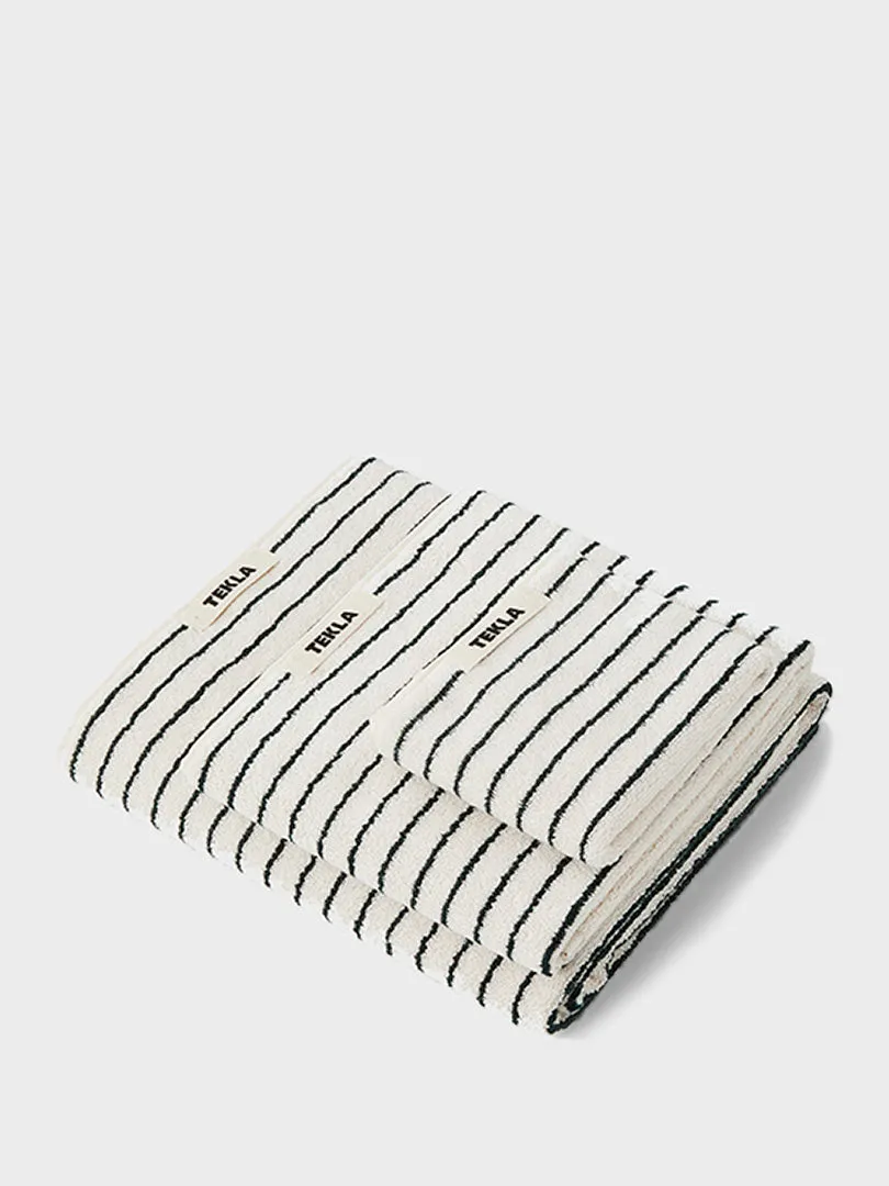 Hand Towel in Racing Green Stripes