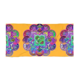 Handmade Mandala Beach Towel - Light Orange