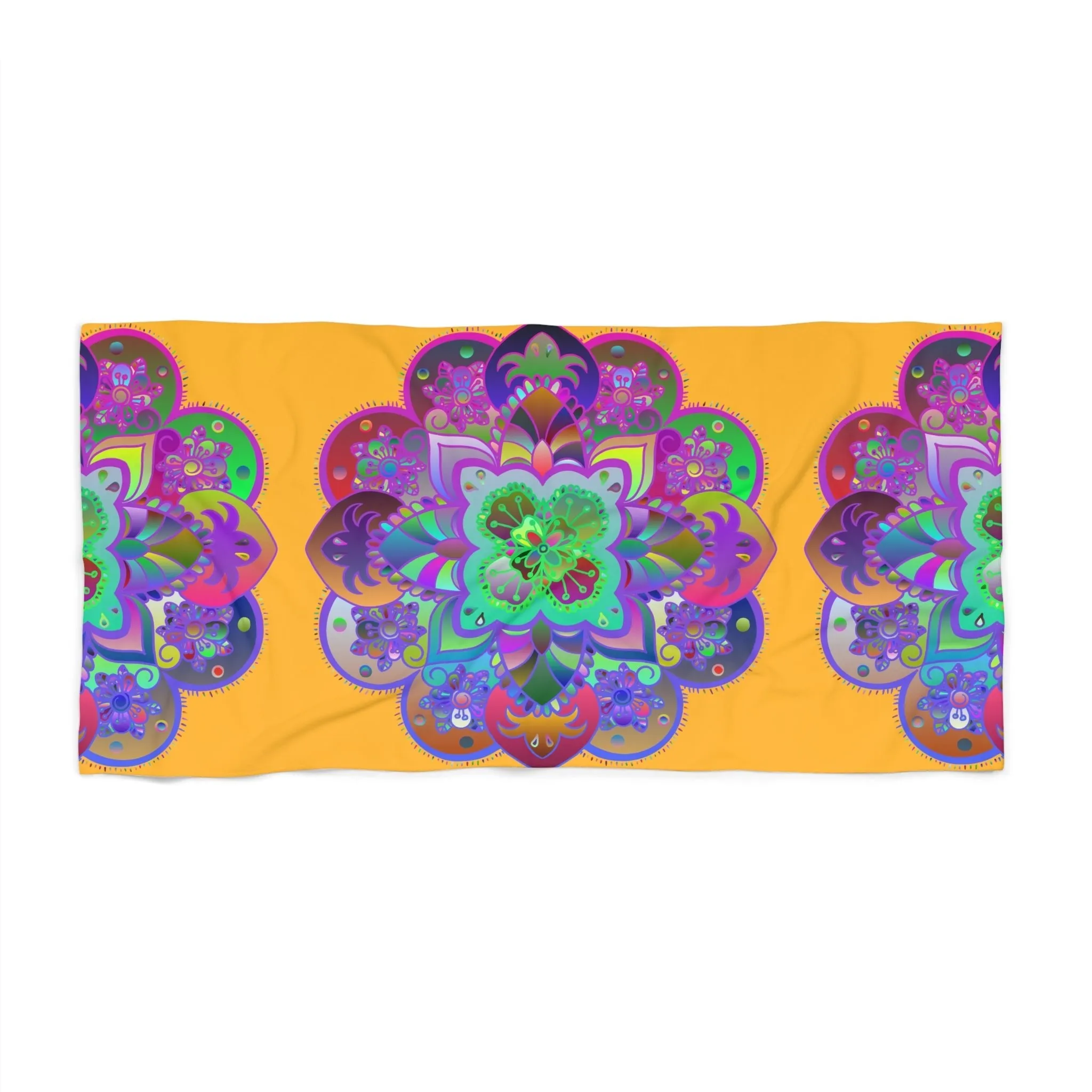 Handmade Mandala Beach Towel - Light Orange