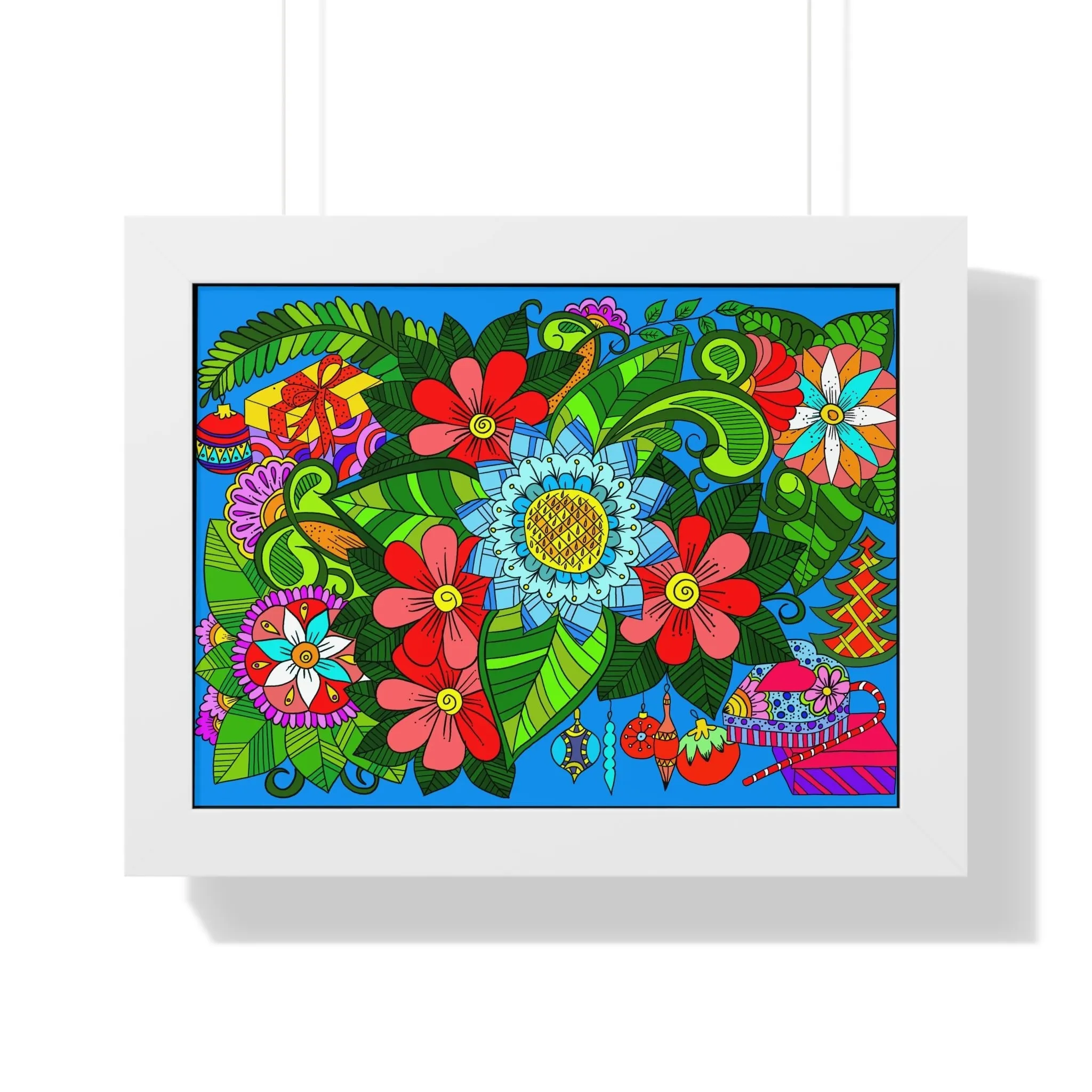 Handmade Mandala Design Horizontal Poster - Flower Doodle