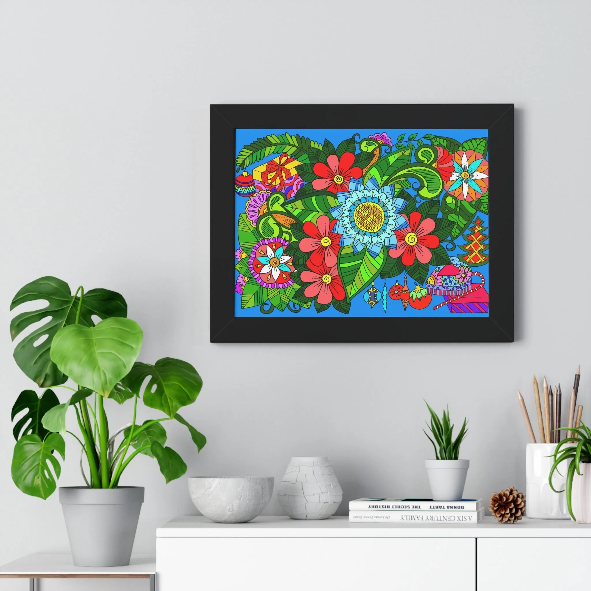 Handmade Mandala Design Horizontal Poster - Flower Doodle