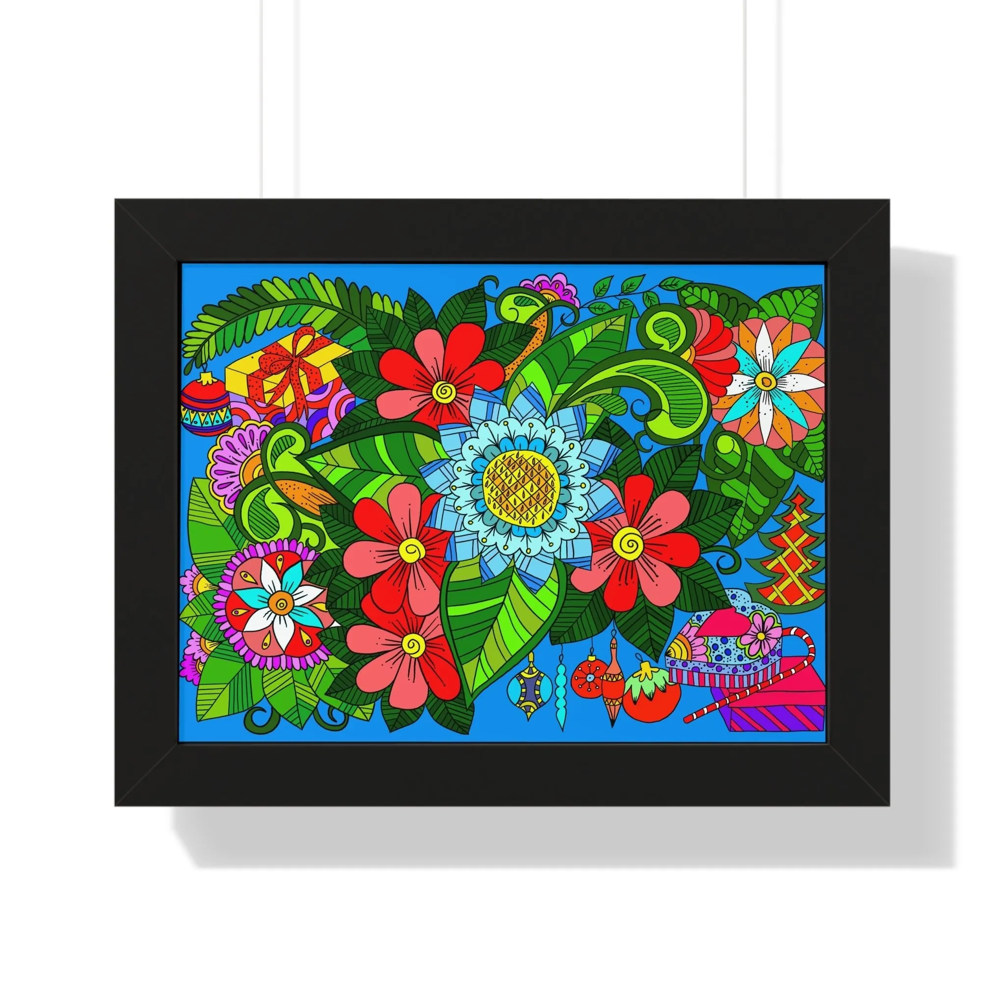 Handmade Mandala Design Horizontal Poster - Flower Doodle