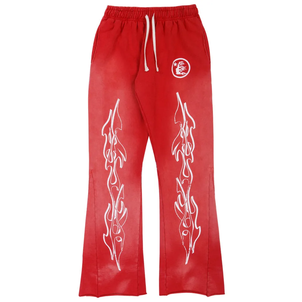 Hellstar Racer Path to Paradise Flared Sweatpants Vintage Red