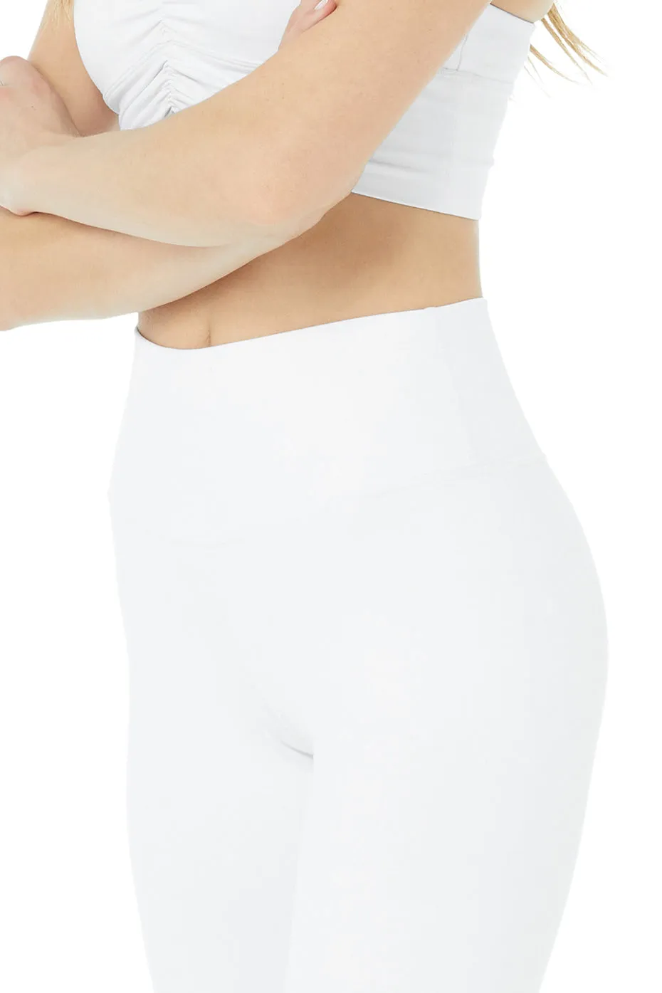 High-Waist Airbrush Capri - White