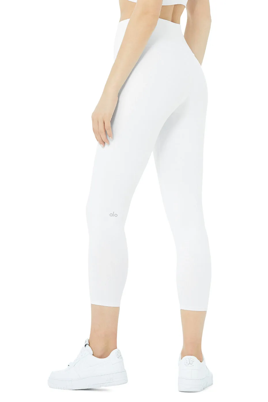 High-Waist Airbrush Capri - White