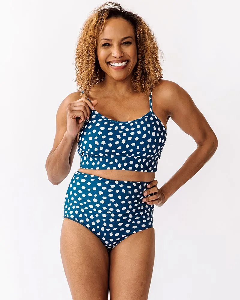 Indigo Dot/Indigo Reversible Ultra High-Waist Bottom