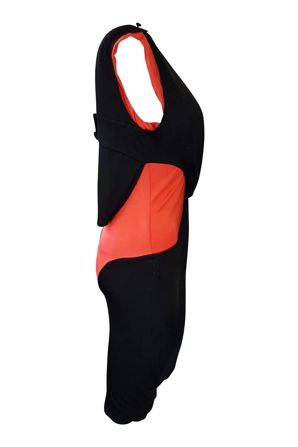 KARL LAGERFELD Colour Block Black and Red Spandex Dress (IT 40)