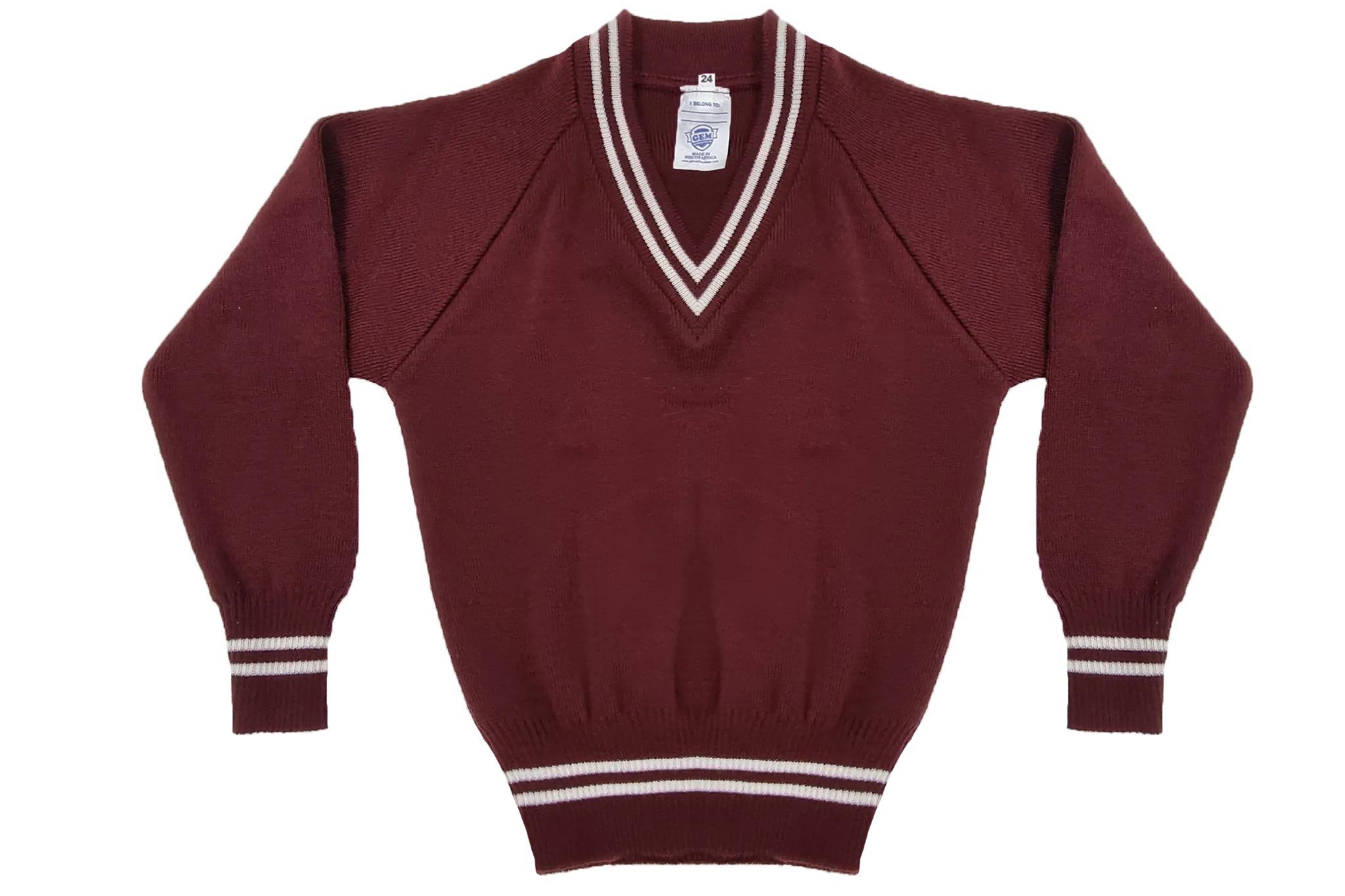 Longsleeve Striped Jersey - Sithengile Maroon/White