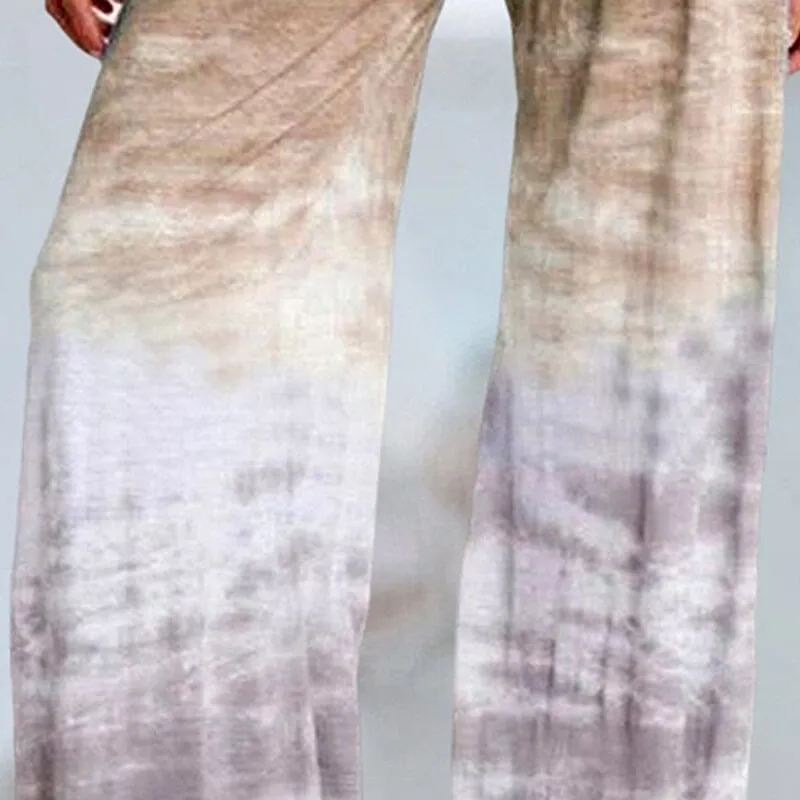 Loose Ombre Print Yoga Wide-Leg Jogger Pants