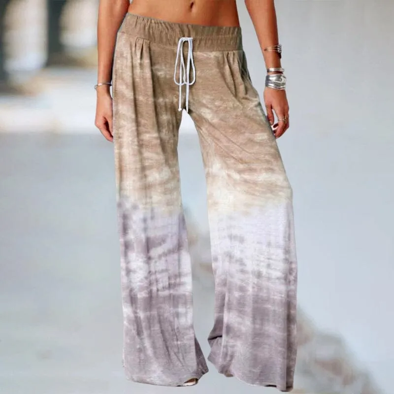 Loose Ombre Print Yoga Wide-Leg Jogger Pants