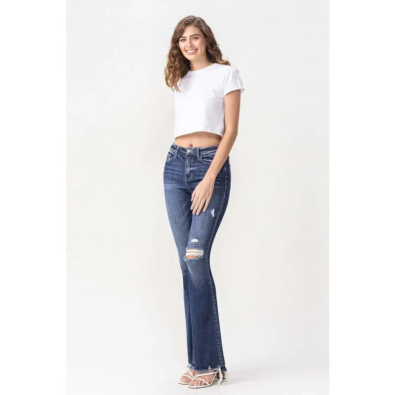 Lovervet By Flying Monkey High Rise Kick Flare Denim