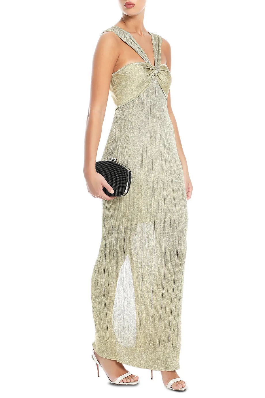 Metallic Textured Rib Gown