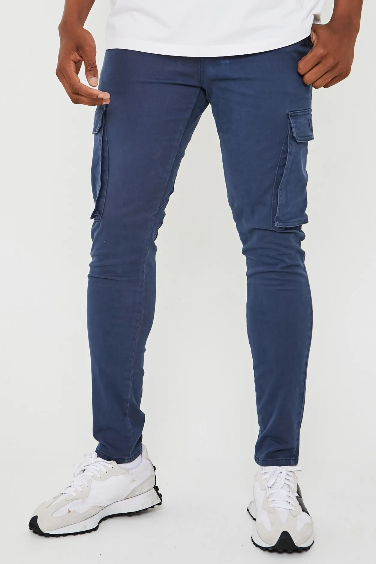 Milton Tapered Cargo Cotton Pants - Blue