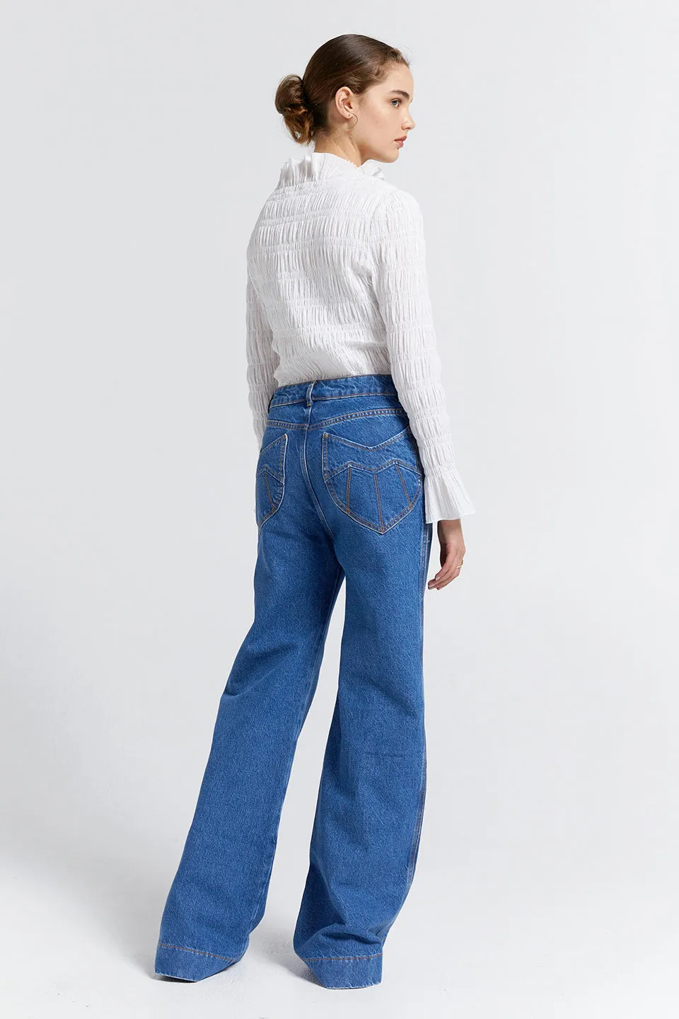 Mod Flared Jeans - Washed Denim