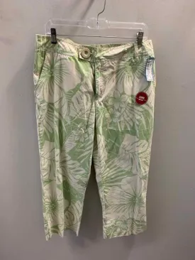 NWT Size 12 FADED GLORY BOTTOMS GRN/WHT LEAFS Pants