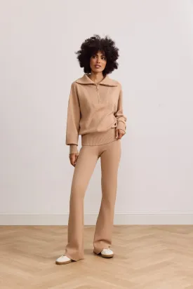 OLLY half zip knit sweater - Camel