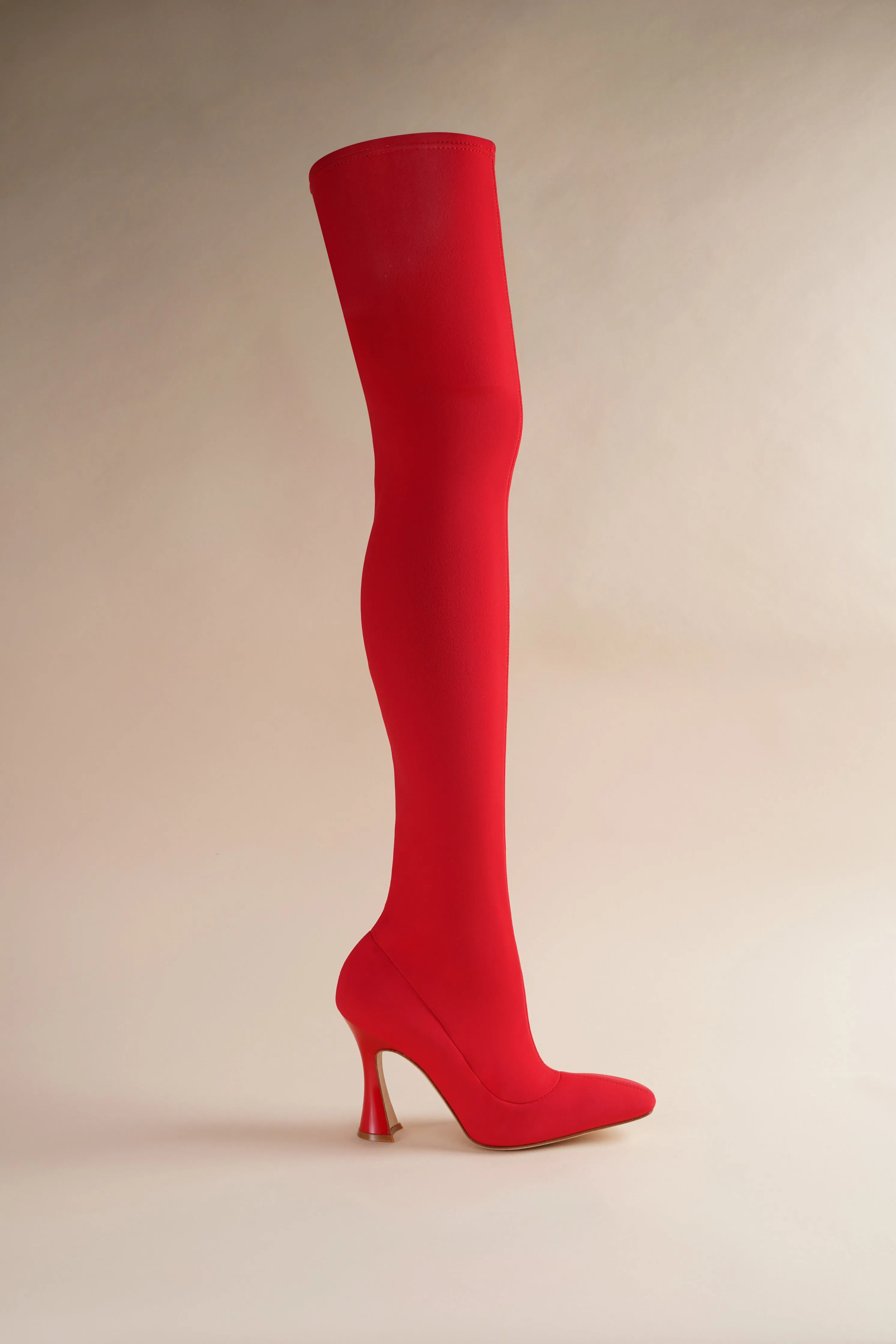 Tomato Red Over-the-Knee Brandy Boots