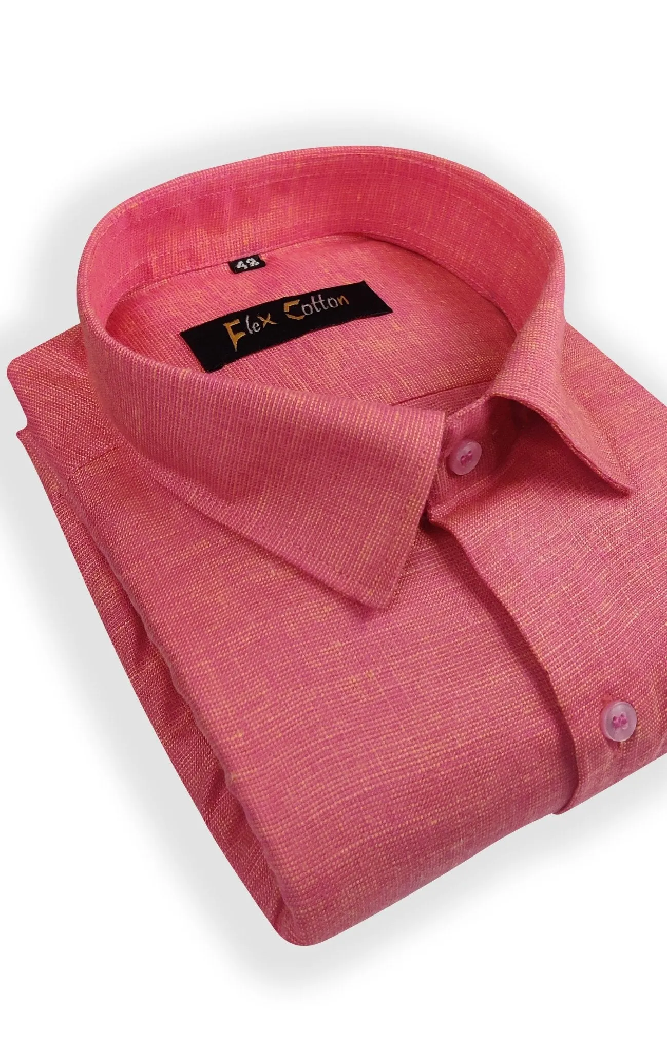 Pink Color Dual Tone Matty Cotton Shirt For Men's