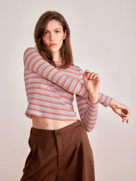 PISTA striped top rust multi