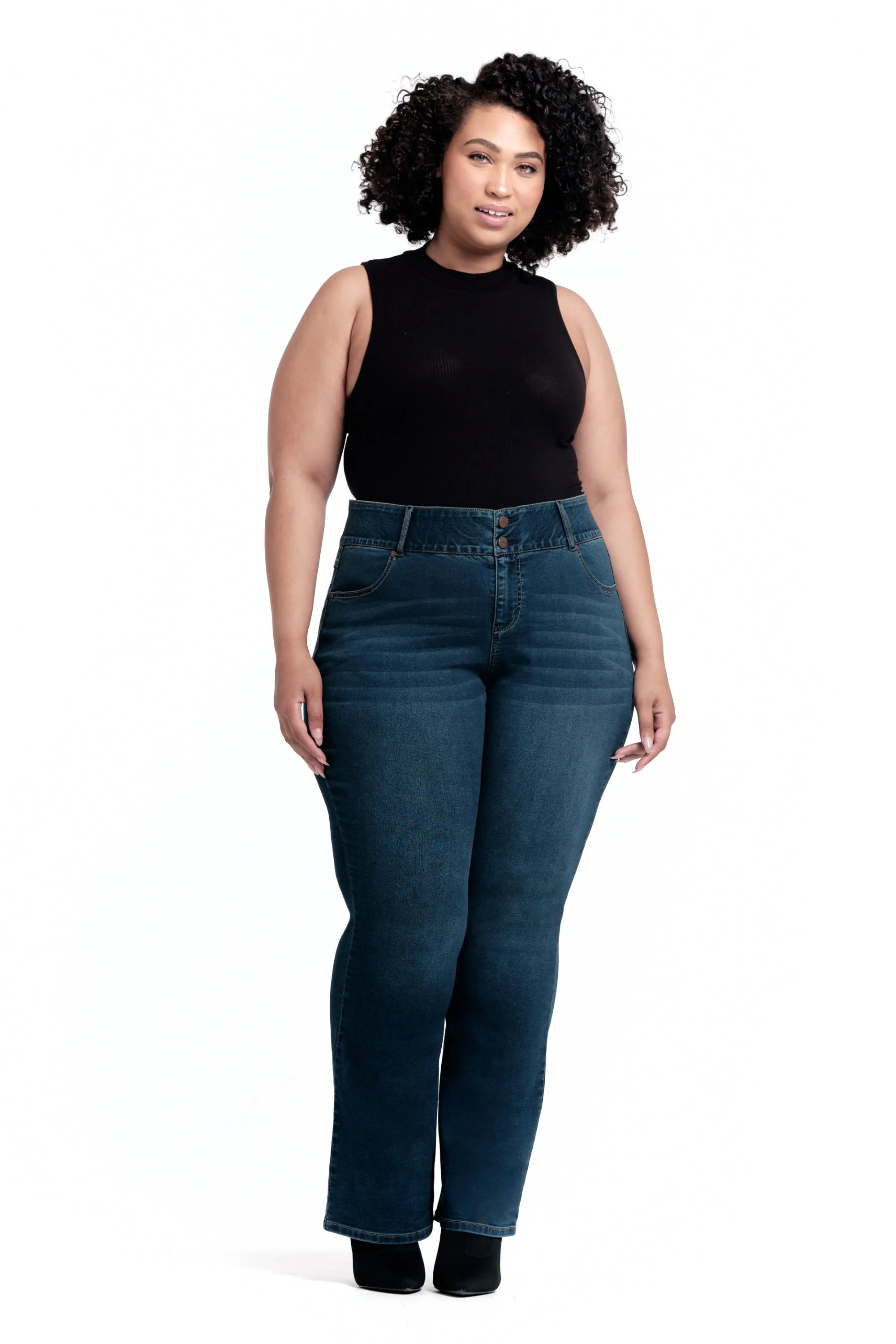 Plus Fit & Lift Shapewear Bootcut Jeans in Oretha