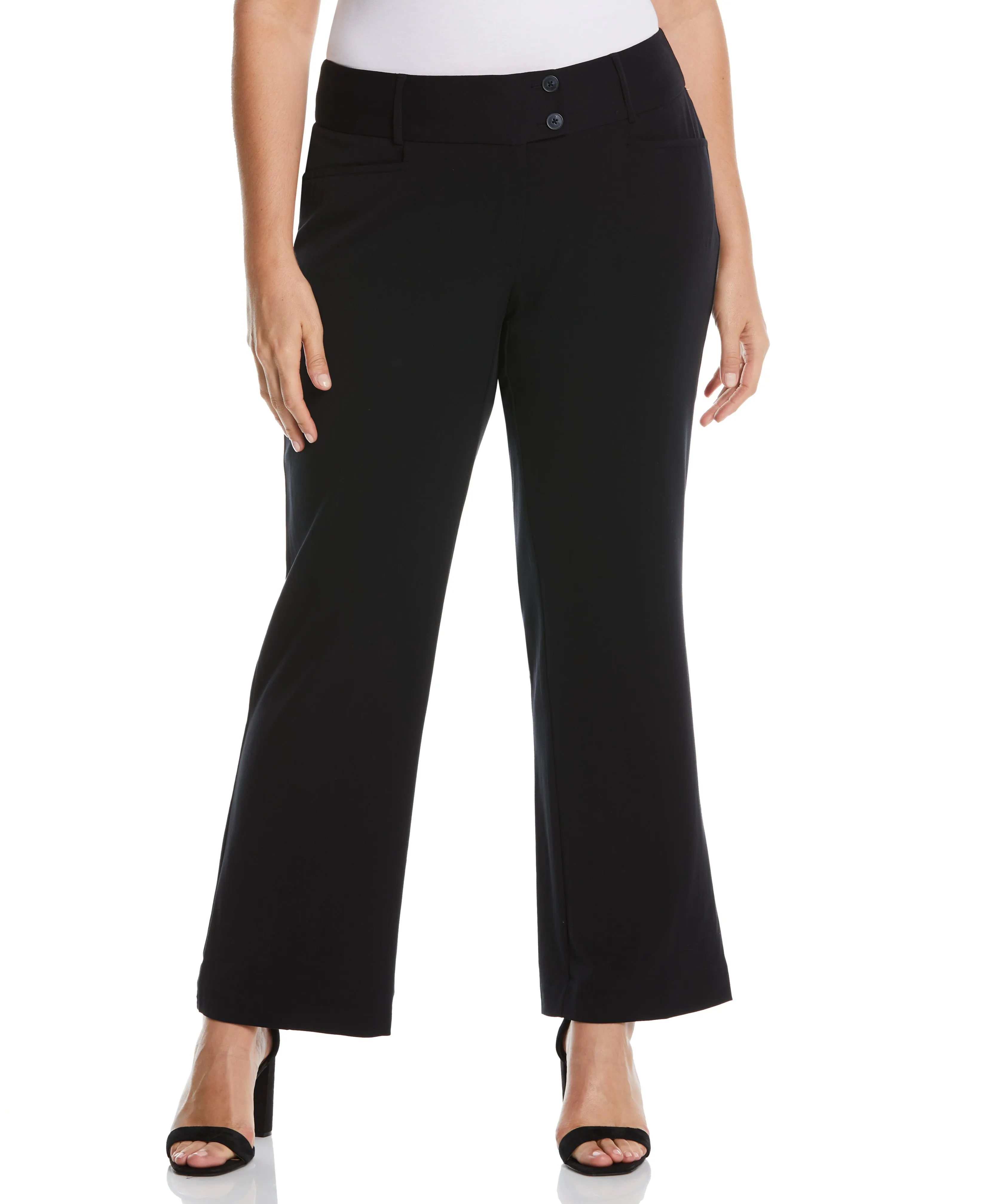 Plus Size Gabardine Bootcut Pant - Curvy Fit