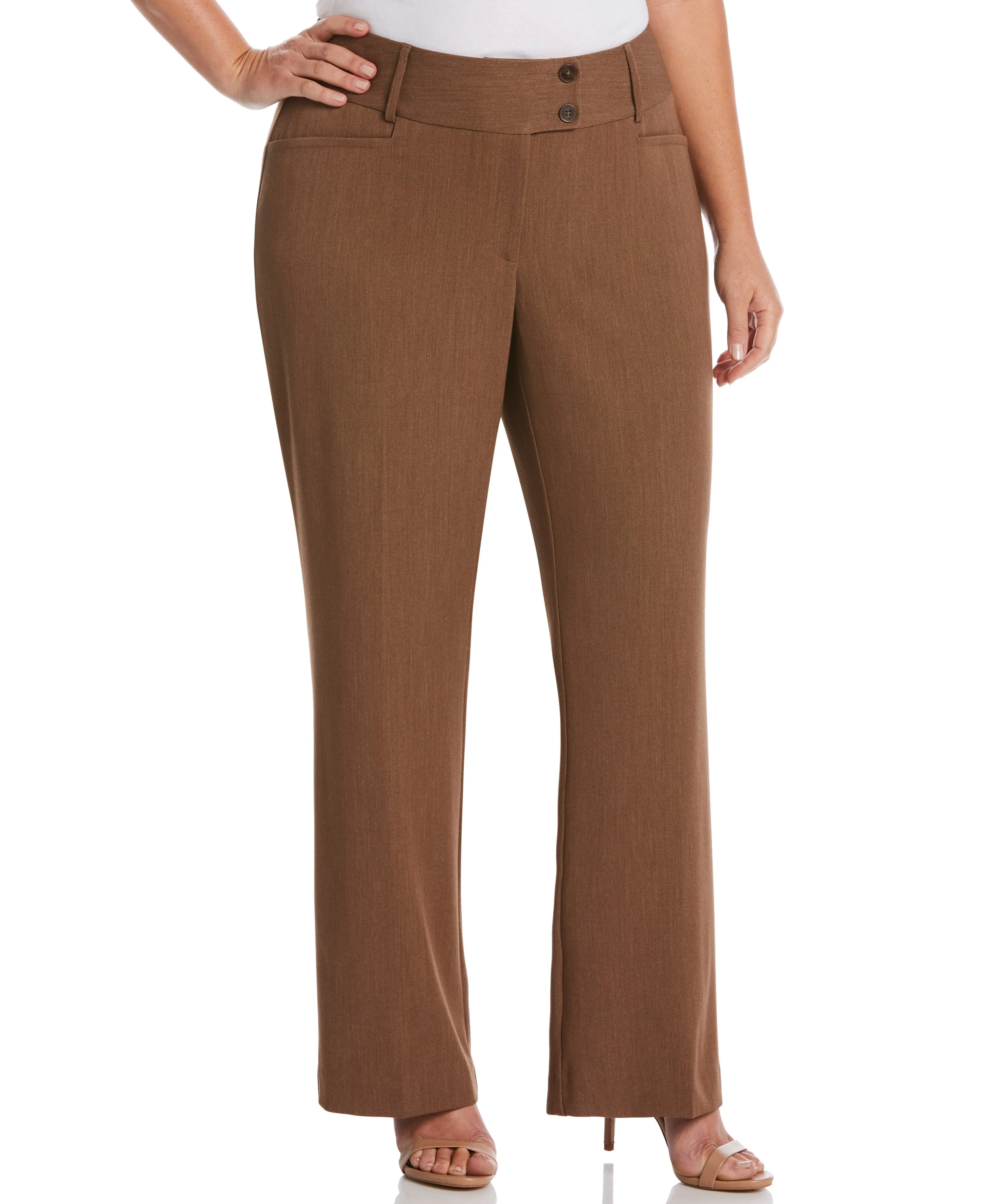 Plus Size Gabardine Bootcut Pant - Curvy Fit