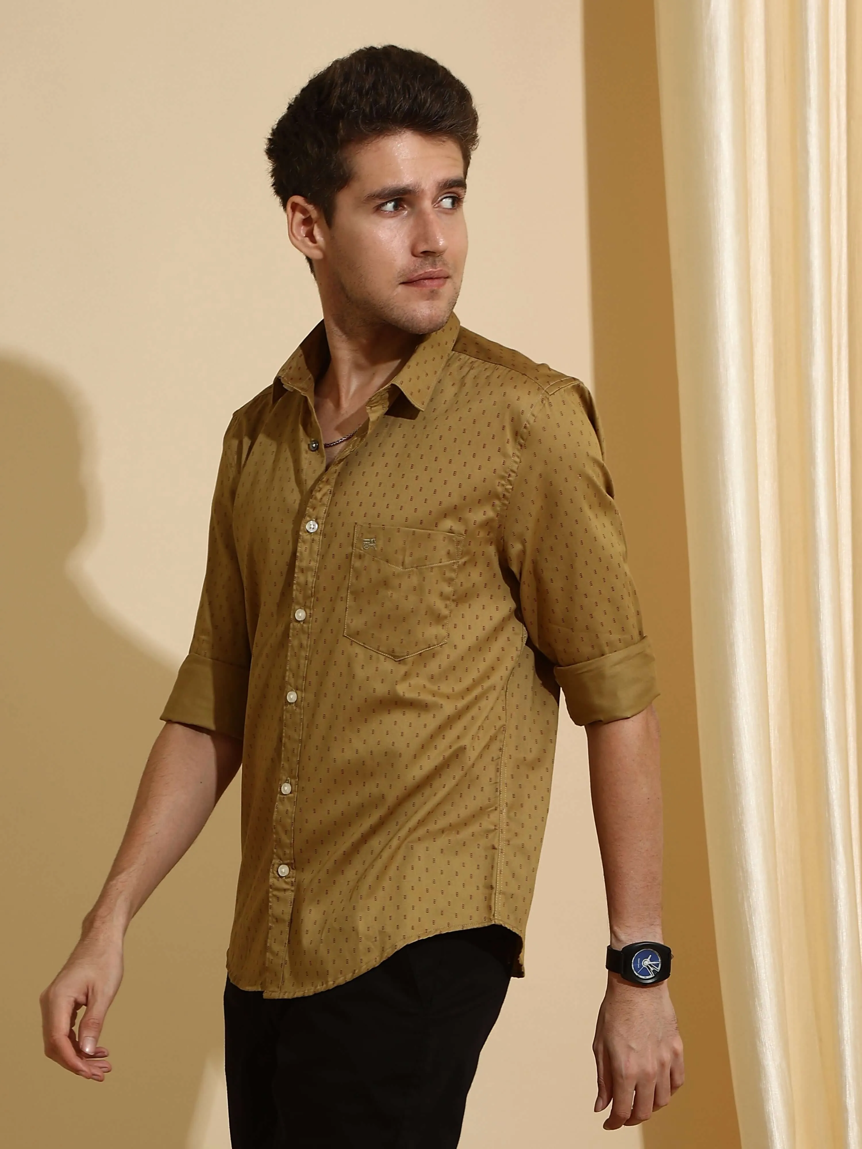 RC Green casual full sleeves shirt