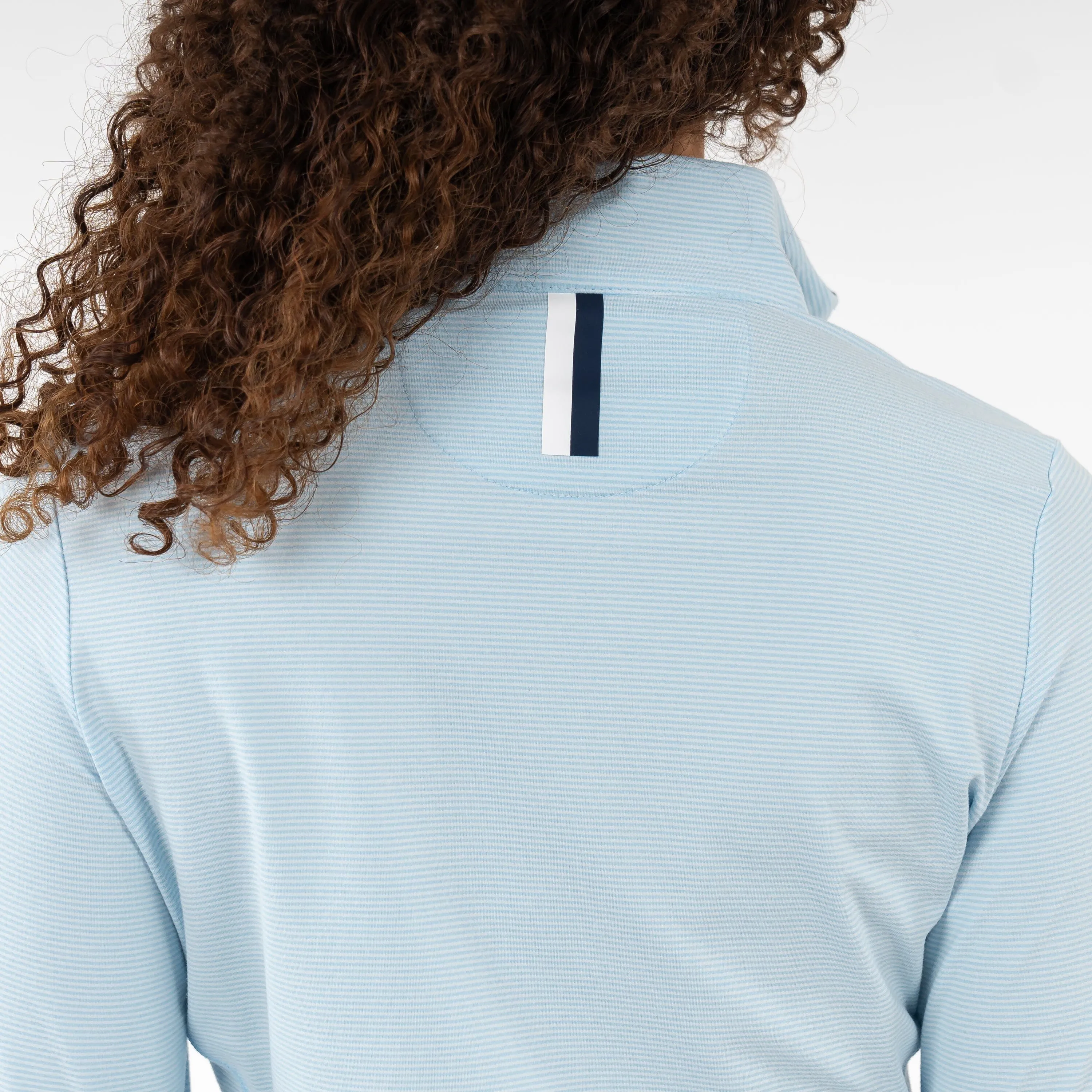 Riva Heather Stripe Performance Q-Zip | The Riva Heather Stripe - Pure Blue/White