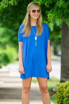 SALE-Short Sleeve Piko Tunic - Royal