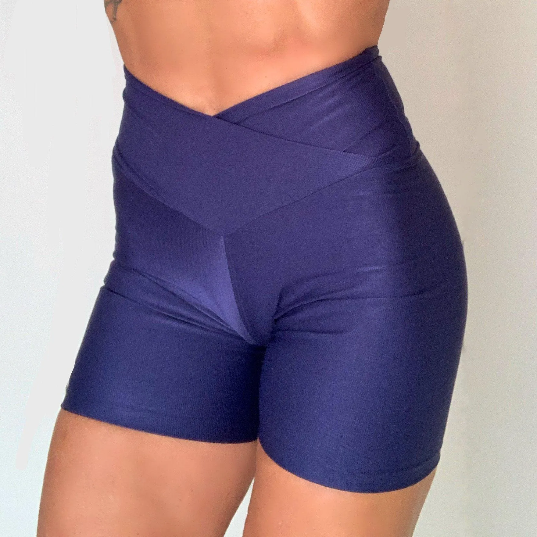 Sheen Crossover Shorts Booty Scrunch