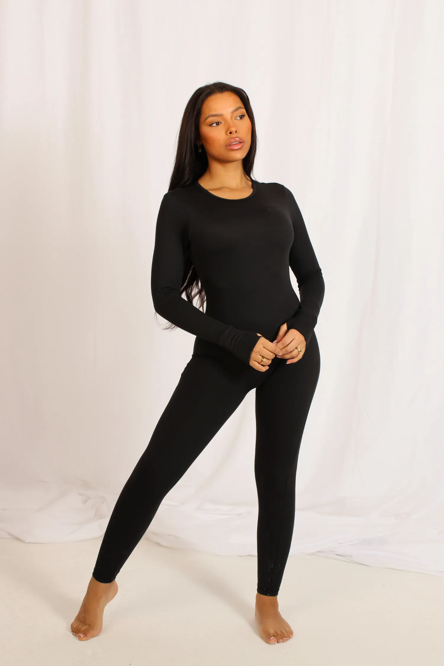 Signature Longsleeve Jumpsuit Matte Black