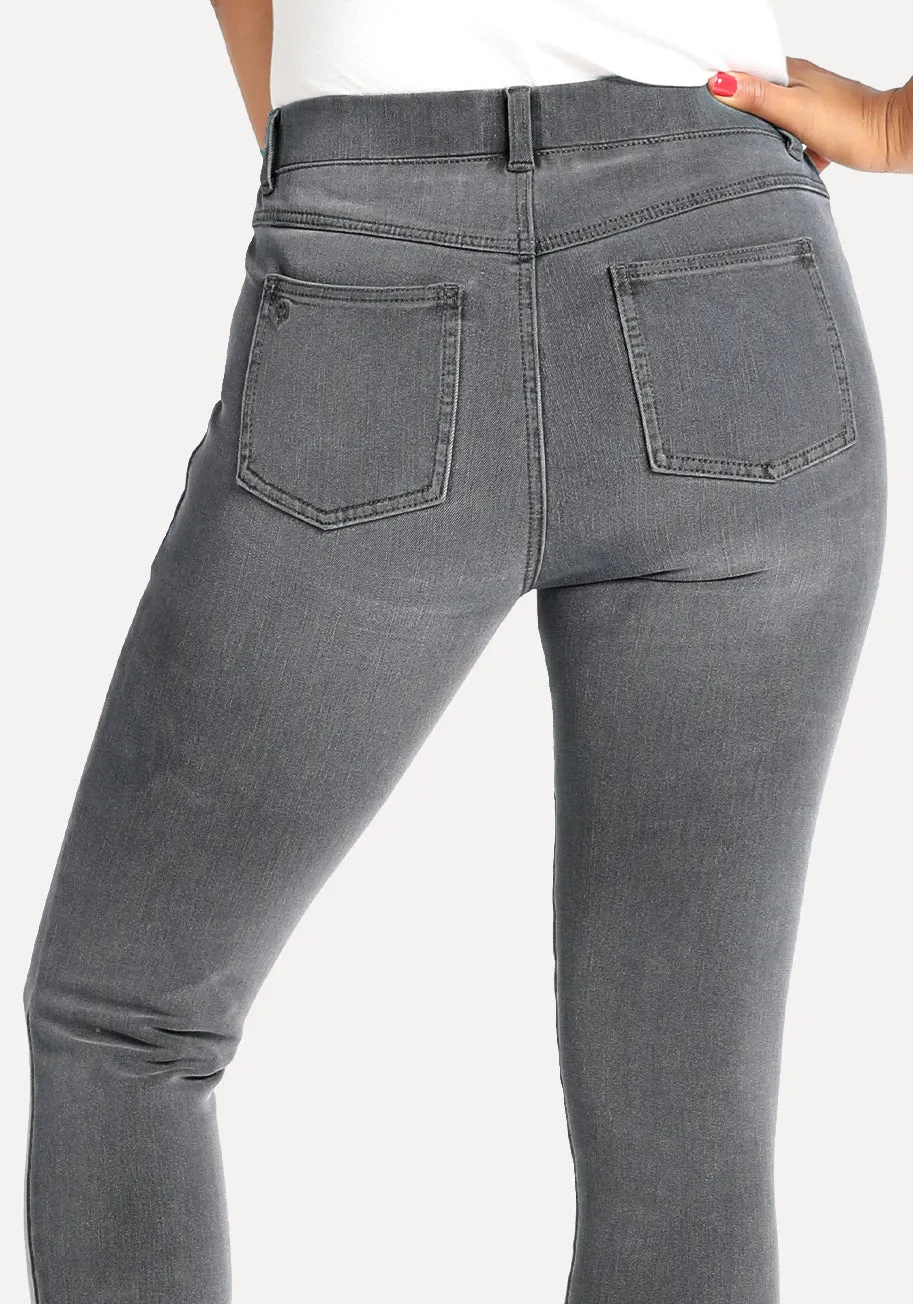 Skinny-Leg | 4-Pocket Betabrand Yoga Denim (Rinsed Gray)