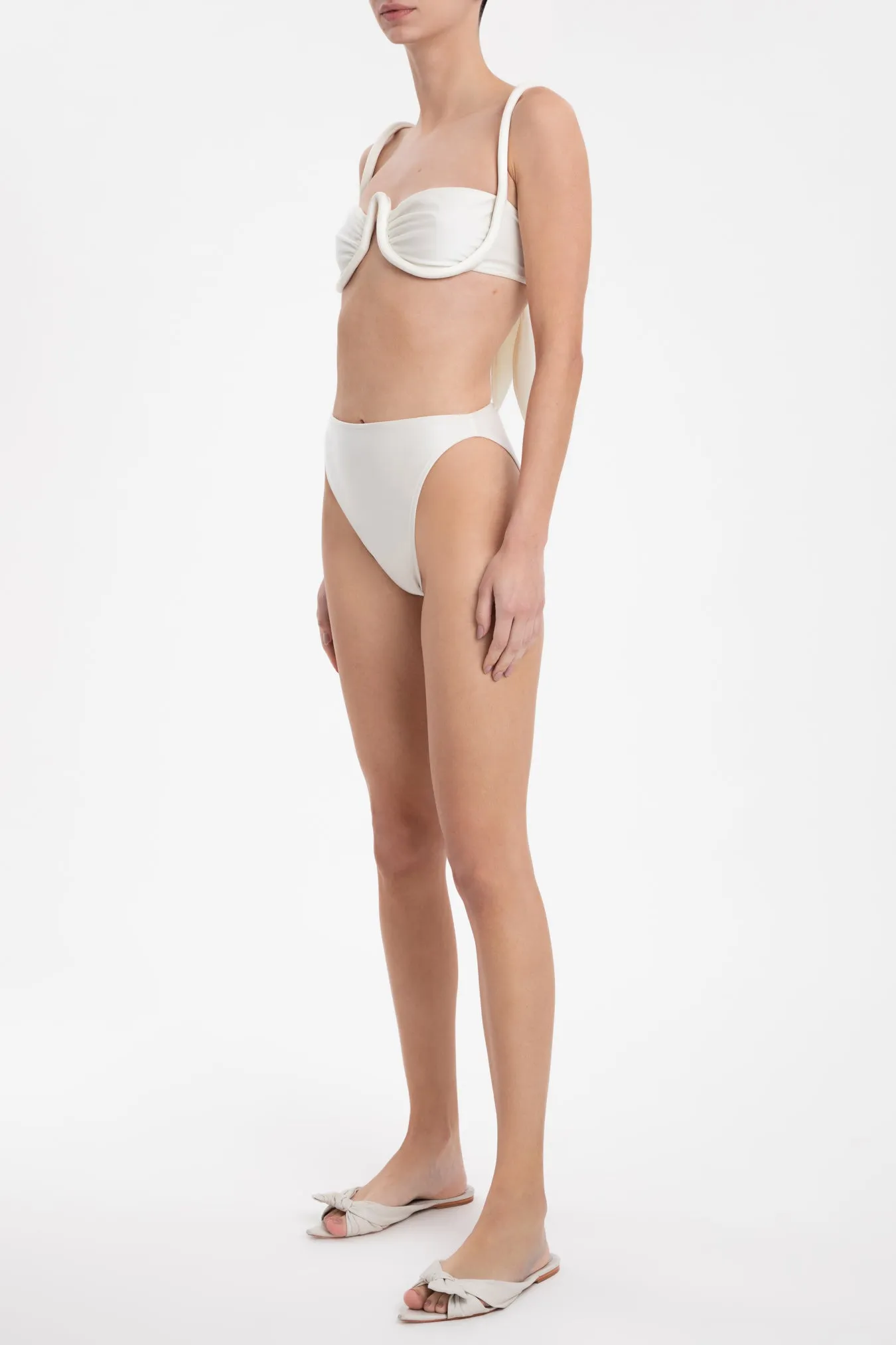 Solid High-leg Bikini With Straps