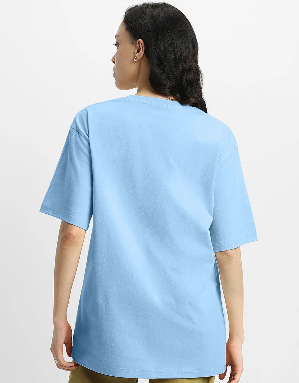 SPACE CAPSULE Blue Oversized Front Graphic Tshirt