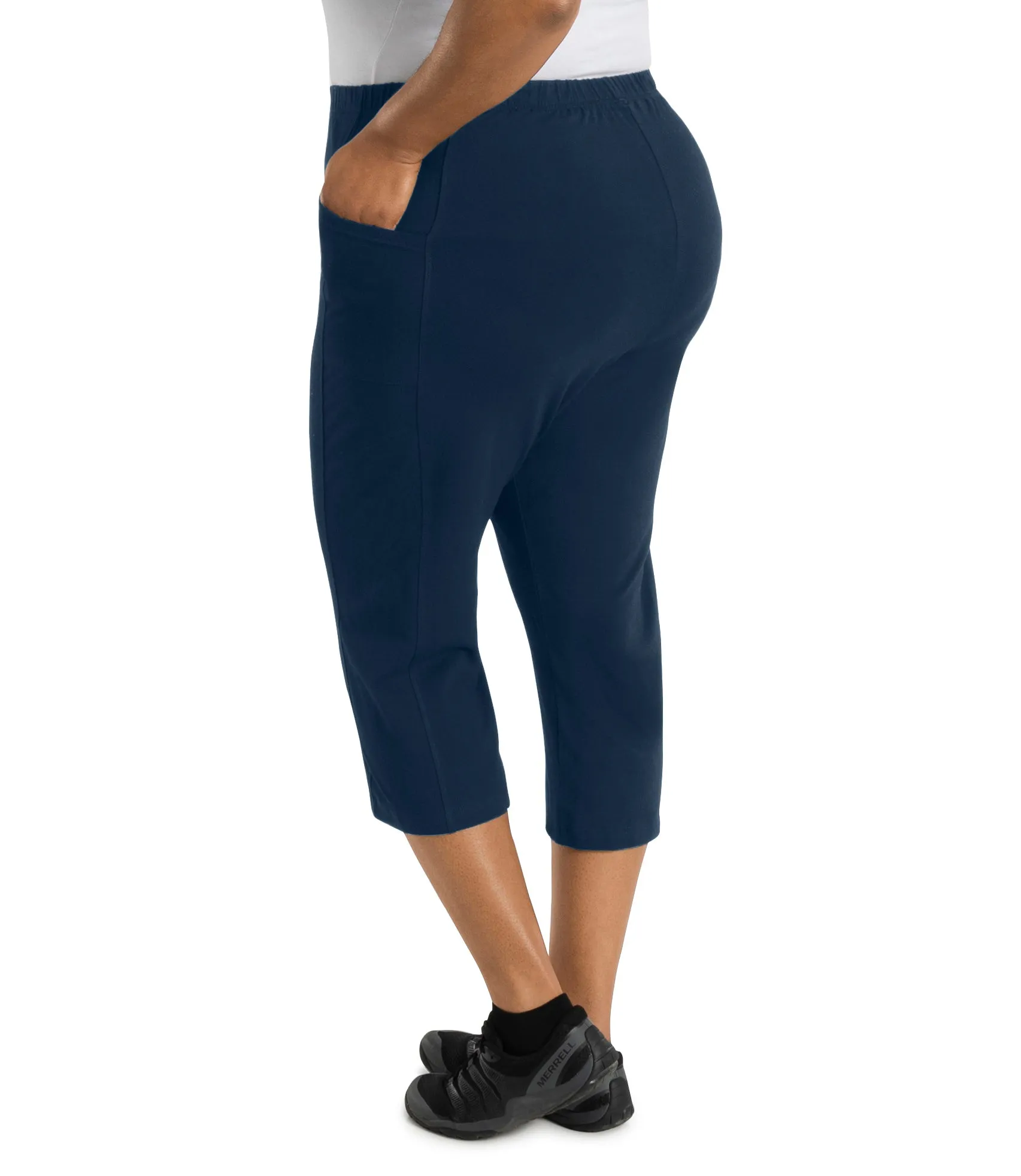 Stretch Naturals Side Pocket Capri Indigo