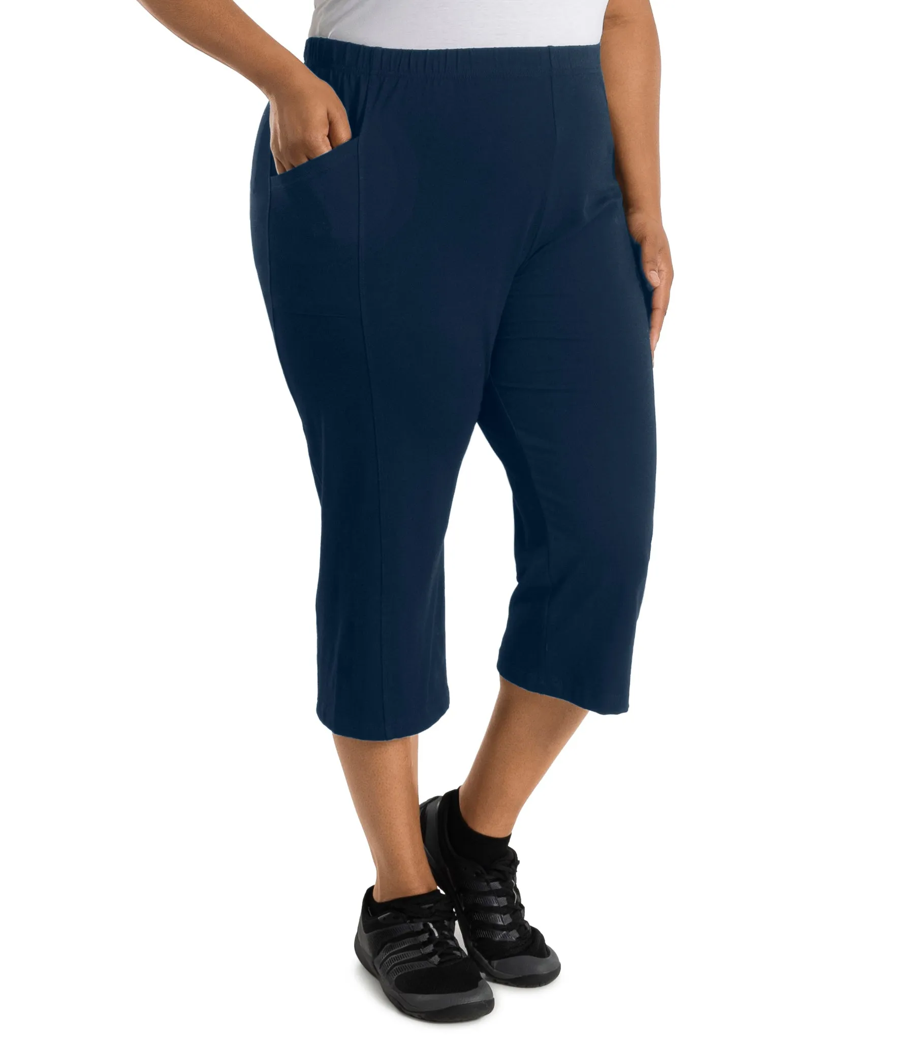 Stretch Naturals Side Pocket Capri Indigo