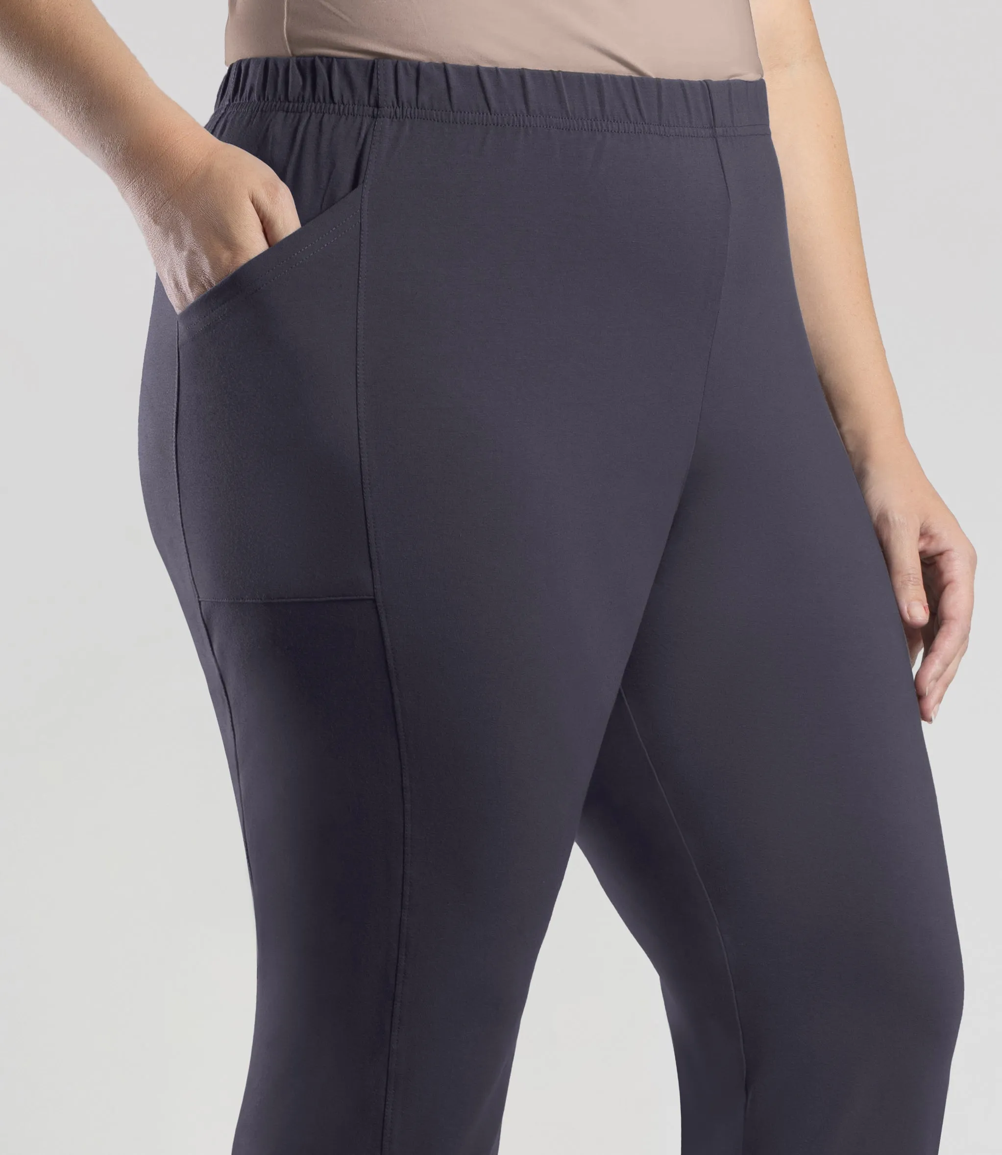 Stretch Naturals Side Pocket Loose Fit Leggings Oak Gray