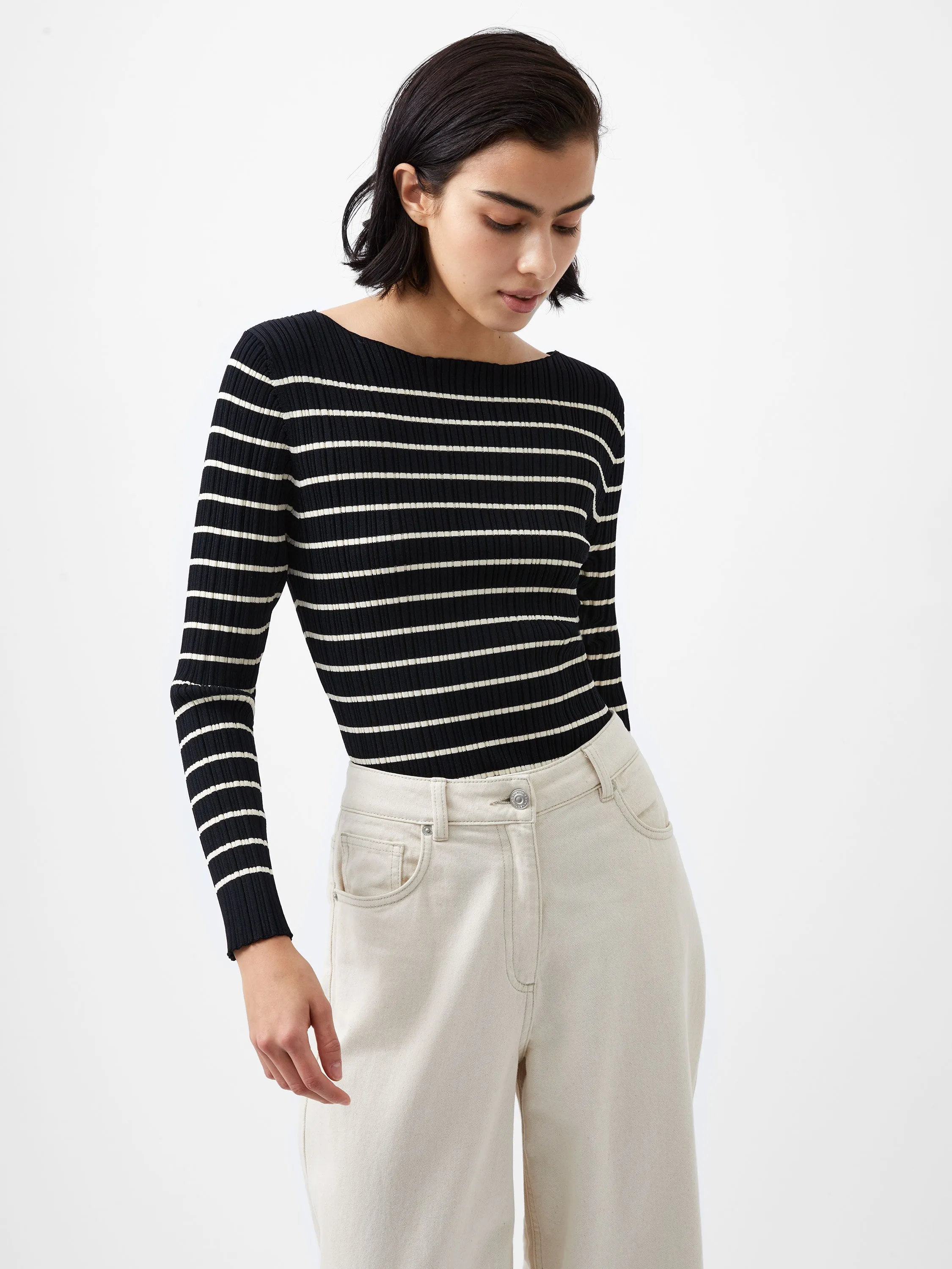 Stripe Crinkle Knit