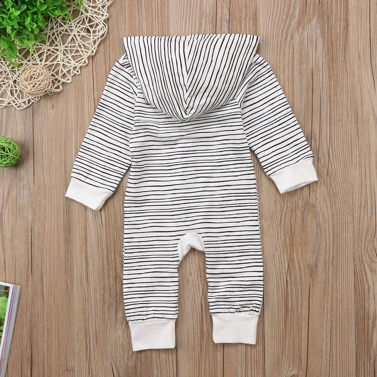 Striped Hooded Onesie