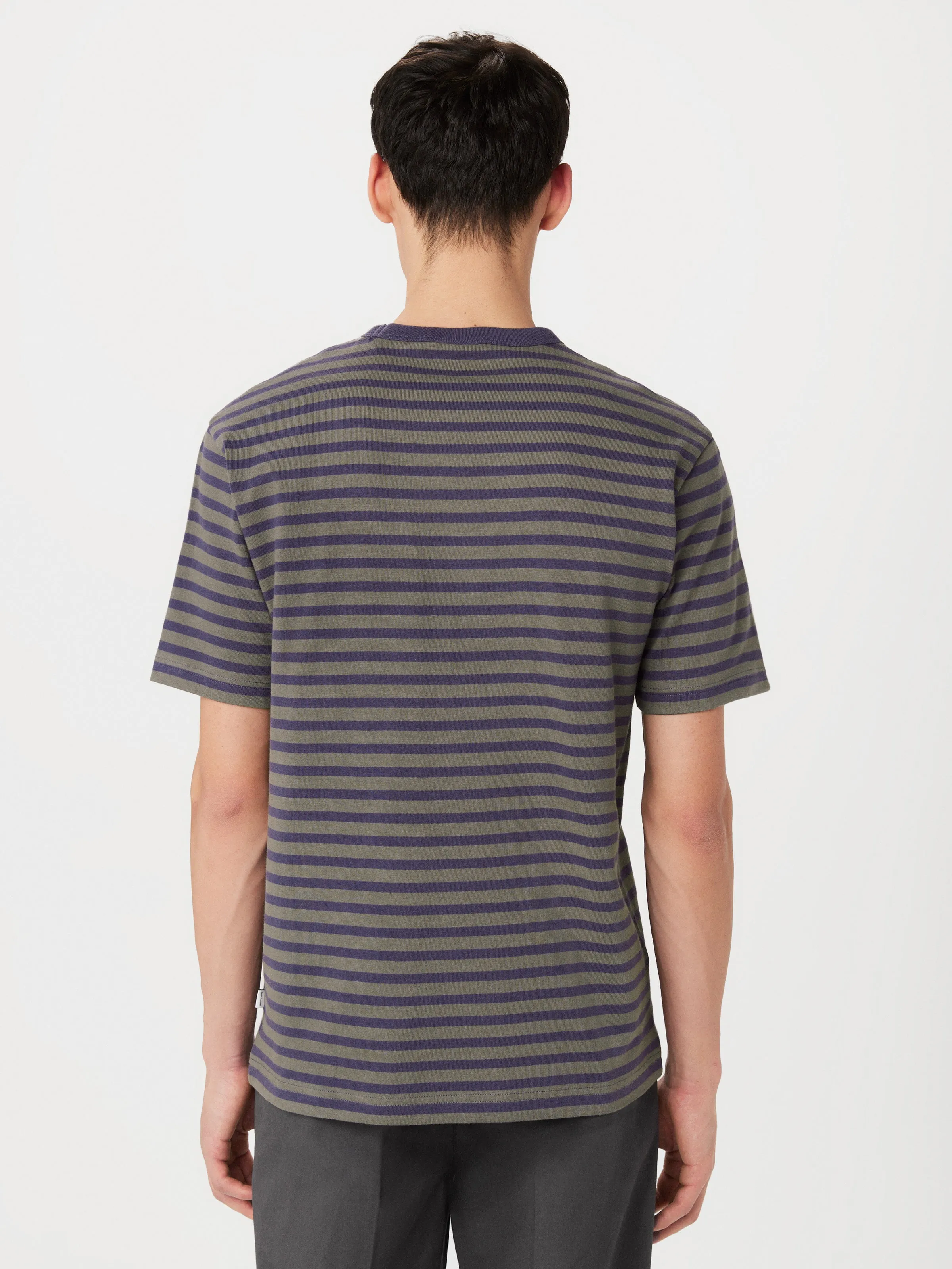 The Relaxed Striped T-Shirt in Boreal Green